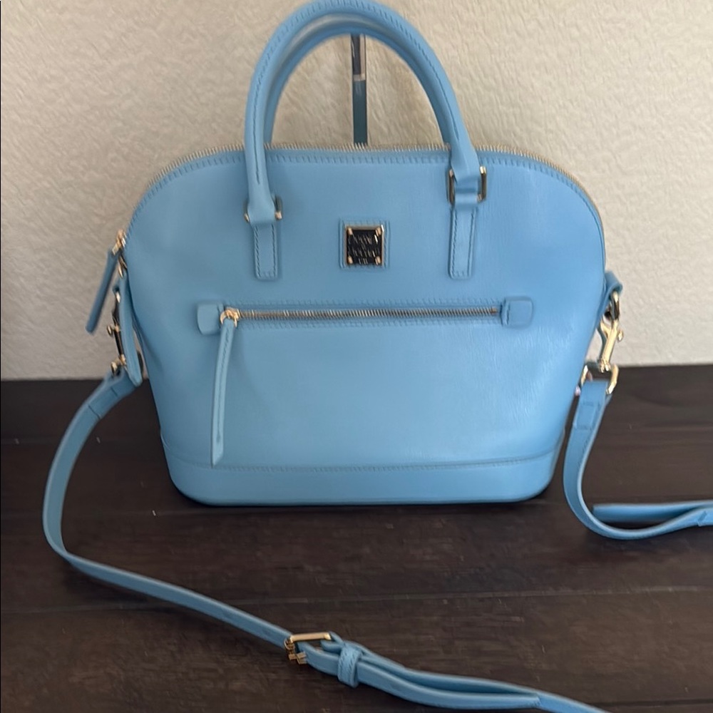 Dooney & Bourke Light Blue Domed Zip Satchel